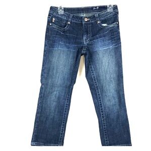 Euc-7 Seven Vintage Low Rise Distressed Five Pockets Zip Fly Cropped Jeans 27